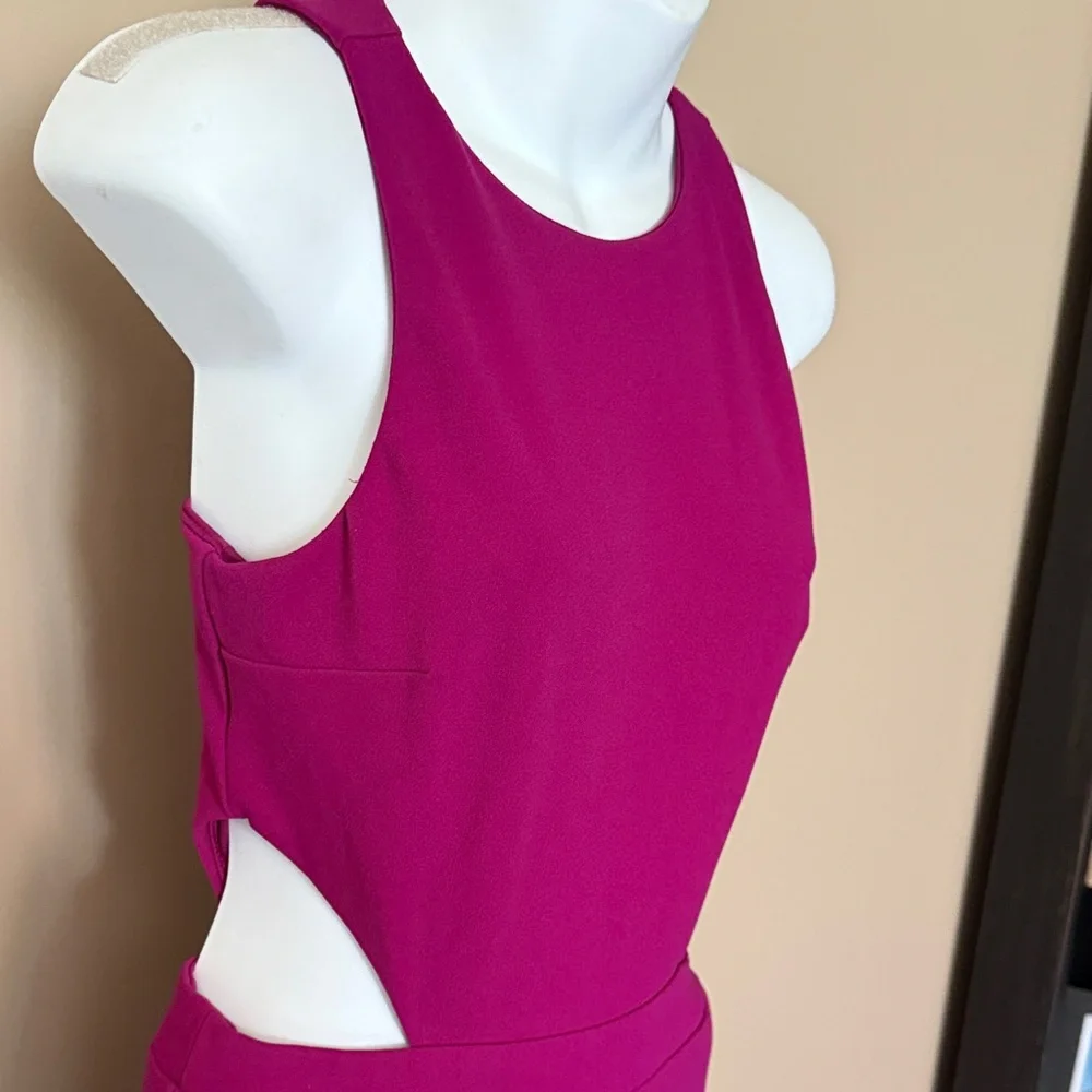 Elegant Express fuchsia Jumpsuit with cutouts at sides and pockets! - Picture 2 of 9